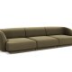 MICADONI Miley sofa, 3 sder - grn fljl og sort plast