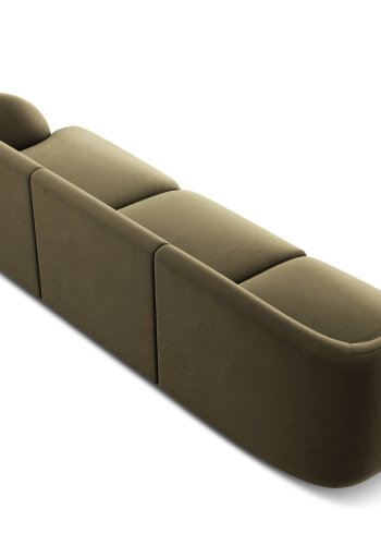 MICADONI Miley sofa, 3 sder - grn fljl og sort plast