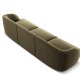 MICADONI Miley sofa, 3 sder - grn fljl og sort plast