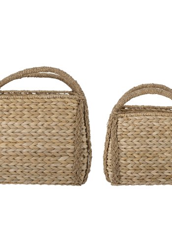 BLOOMINGVILLE Selma kurv, m. hank - natur bankuan grs og rattan (st af 2)