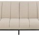 ACT NORDIC Caix sovesofa, m. click & clack, delt rygln, syninger - beige stof og sort stl (198x95)