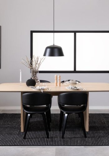 ACT NORDIC Nova spisebordsstol, m. armln - sort PU og sort egefinér