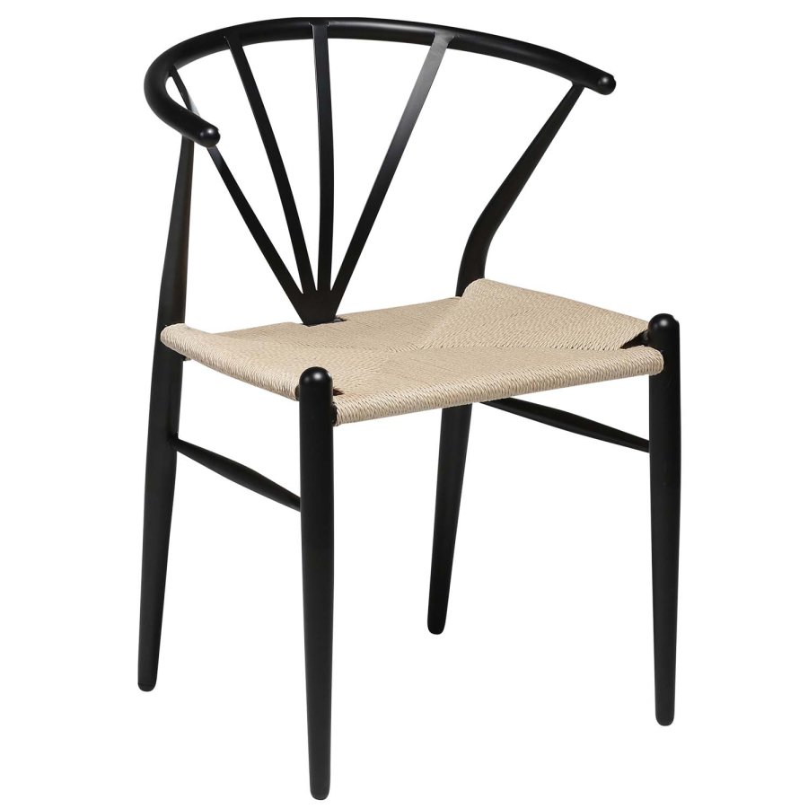 DAN-FORM Delta spisebordsstol - natur papir snor og sort stl