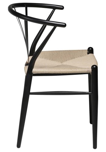 DAN-FORM Delta spisebordsstol - natur papir snor og sort stl