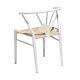 DAN-FORM Delta spisebordsstol - natur papir snor og hvid metal