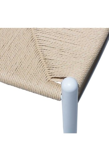 DAN-FORM Delta spisebordsstol - natur papir snor og hvid metal