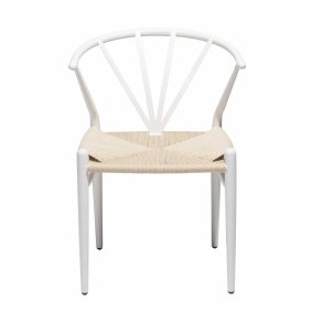 DAN-FORM Delta spisebordsstol - natur papir snor og hvid metal