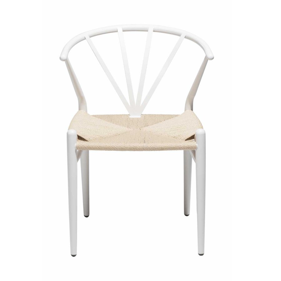DAN-FORM Delta spisebordsstol - natur papir snor og hvid metal