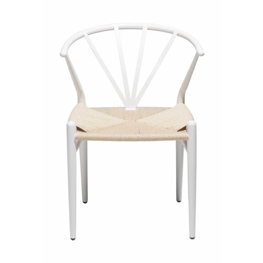 DAN-FORM Delta spisebordsstol - natur papir snor og hvid metal