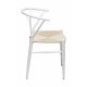DAN-FORM Delta spisebordsstol - natur papir snor og hvid metal