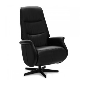  Delta recliner drejestol, m. armln - sort lder og sort metal