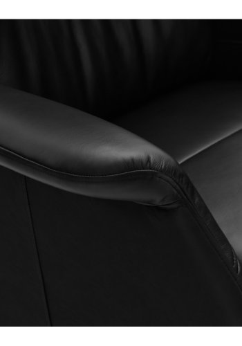  Delta recliner drejestol, m. armln - sort lder og sort metal