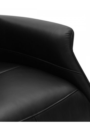  Delta recliner drejestol, m. armln - sort lder og sort metal