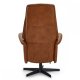 Delta recliner drejestol, m. armln - cognac lder og sort metal