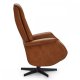 Delta recliner drejestol, m. armln - cognac lder og sort metal