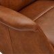 Delta recliner drejestol, m. armln - cognac lder og sort metal