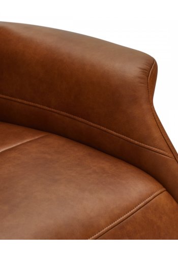 Delta recliner drejestol, m. armln - cognac lder og sort metal