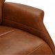 Delta recliner drejestol, m. armln - cognac lder og sort metal