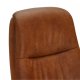 Delta recliner drejestol, m. armln - cognac lder og sort metal