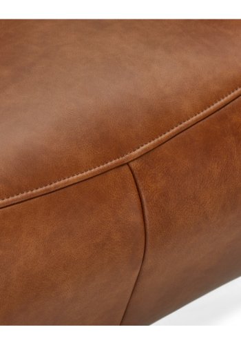 Delta recliner drejestol, m. armln - cognac lder og sort metal