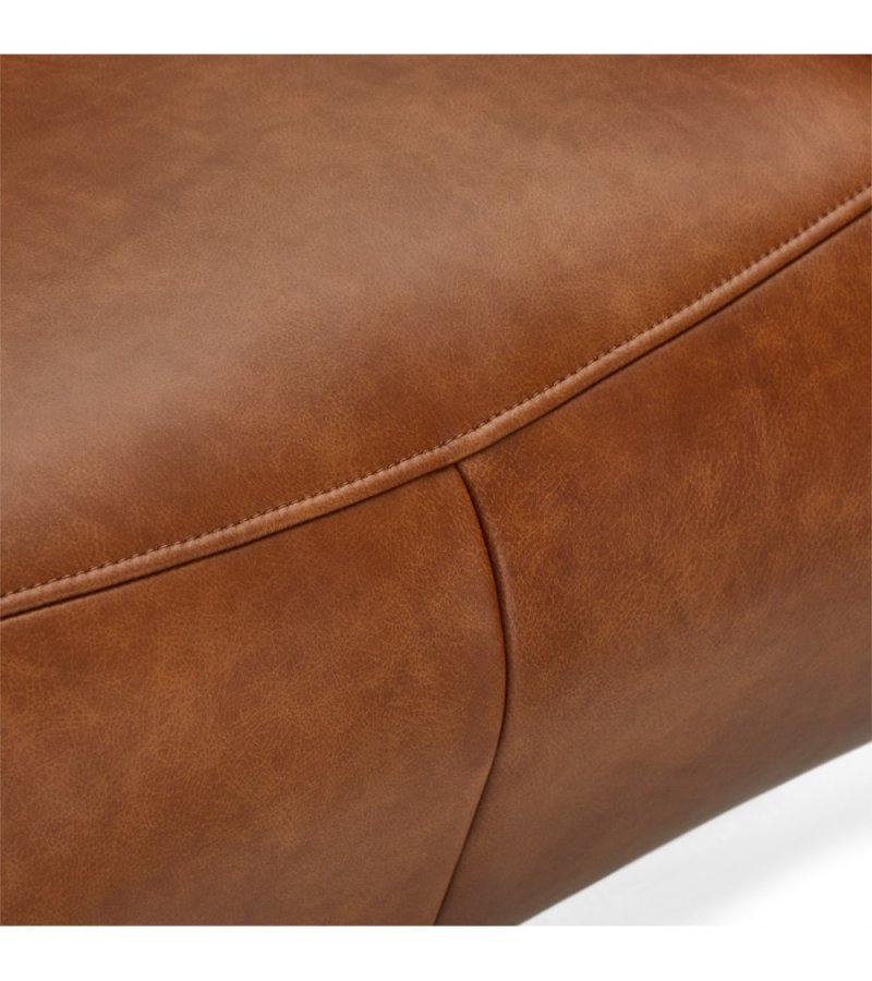 Delta recliner drejestol, m. armln - cognac lder og sort metal