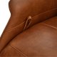Delta recliner drejestol, m. armln - cognac lder og sort metal