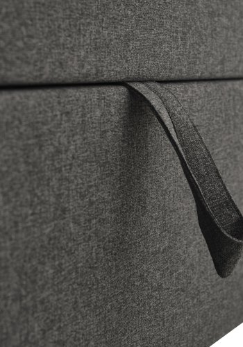 Space Dreams sengebund, m. opbevaring, u. topmadras - antracitgr stof og sort tr (200x180)
