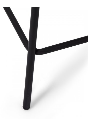 Diana barstol, m. rygln og fodsttte - hvid bouclé stof og sort metal