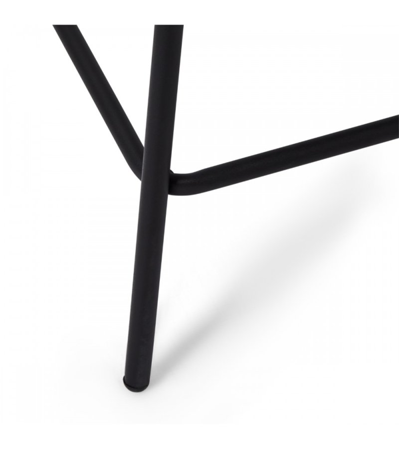 Diana barstol, m. rygln og fodsttte - hvid bouclé stof og sort metal