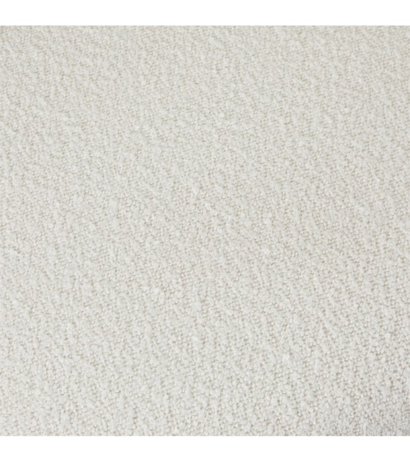 Diana barstol, m. rygln og fodsttte - hvid bouclé stof og sort metal