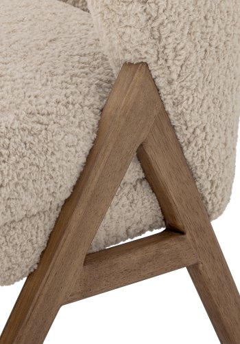 BLOOMINGVILLE Camino loungestol - natur stof og brun gummitr