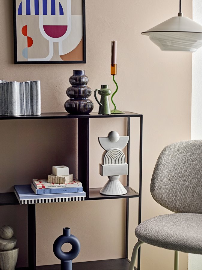 BLOOMINGVILLE Ponte spisebordsstol - gr bouclé polyester og metal