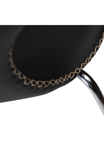 DAN-FORM Dolphin spisebordsstol - sort lder og krom stl