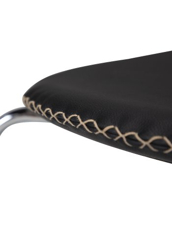 DAN-FORM Dolphin spisebordsstol - sort lder og krom stl