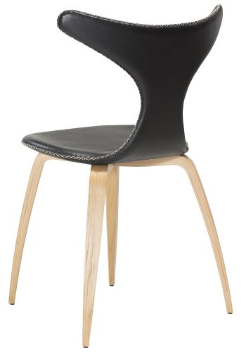 DAN-FORM Dolphin spisebordsstol - sort lder og natur egetr