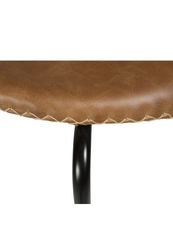 DAN-FORM Dolphin spisebordsstol - lysebrun lder og sort stl