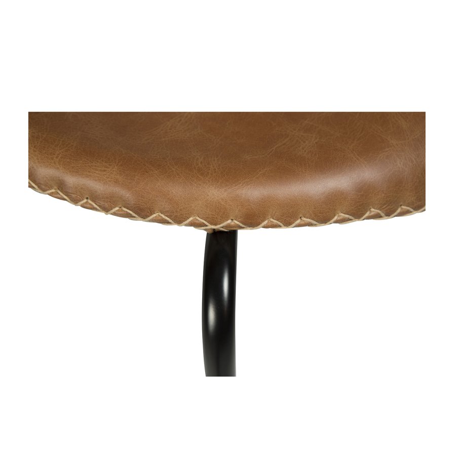 DAN-FORM Dolphin spisebordsstol - lysebrun lder og sort stl