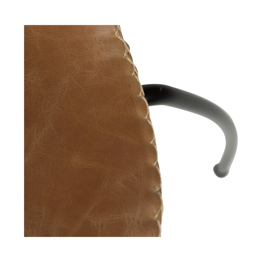 DAN-FORM Dolphin spisebordsstol - lysebrun lder og sort stl