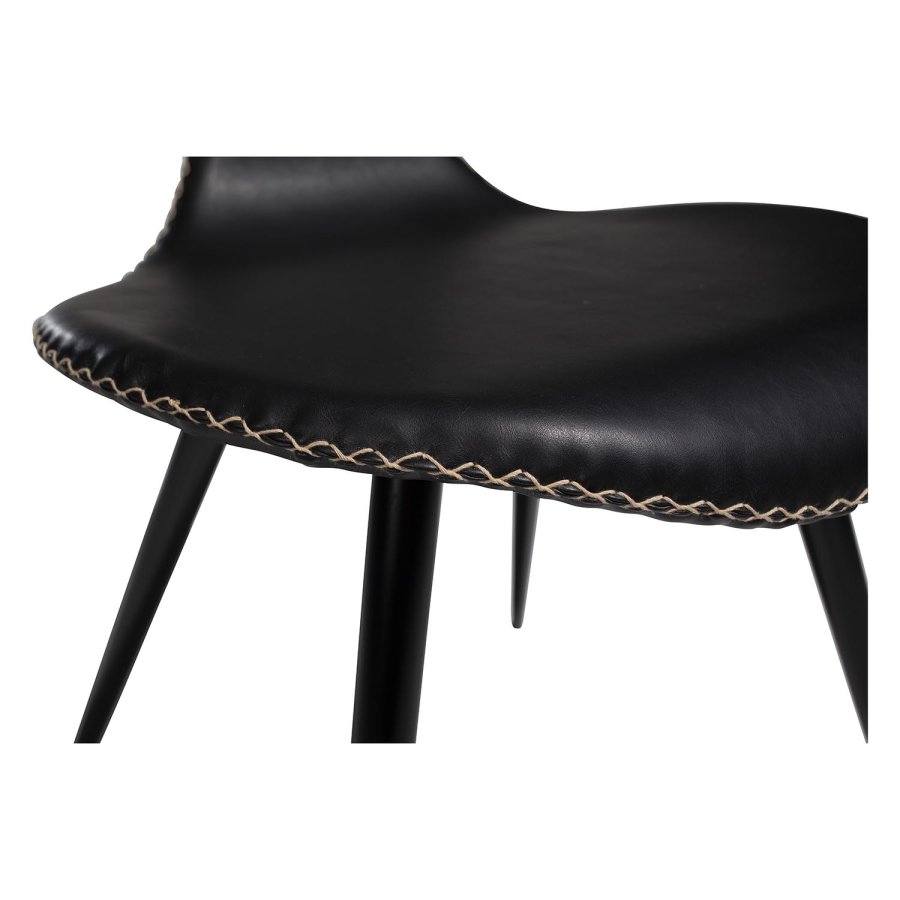 DAN-FORM Dolphin spisebordsstol - vintage sort kunstl�der og sort st�l