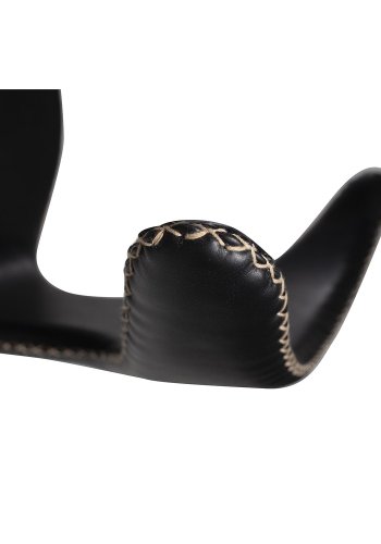 DAN-FORM Dolphin spisebordsstol - vintage sort kunstl�der og sort st�l