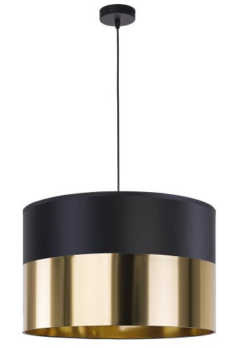 TK London loftlampe - guld, sort stof og sort metal