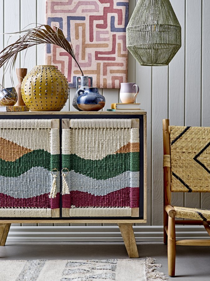 CREATIVE COLLECTION Lennox loungestol - natur/sort rattan og natur teaktr