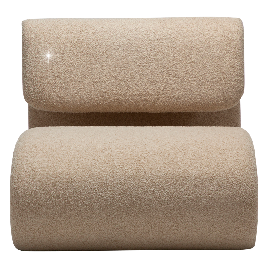 DANFORM Dubna loungestol - matteret mandel RPES boucléstof m. glimmer