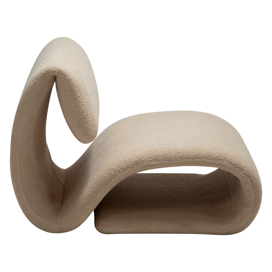 DANFORM Dubna loungestol - matteret mandel RPES boucléstof m. glimmer