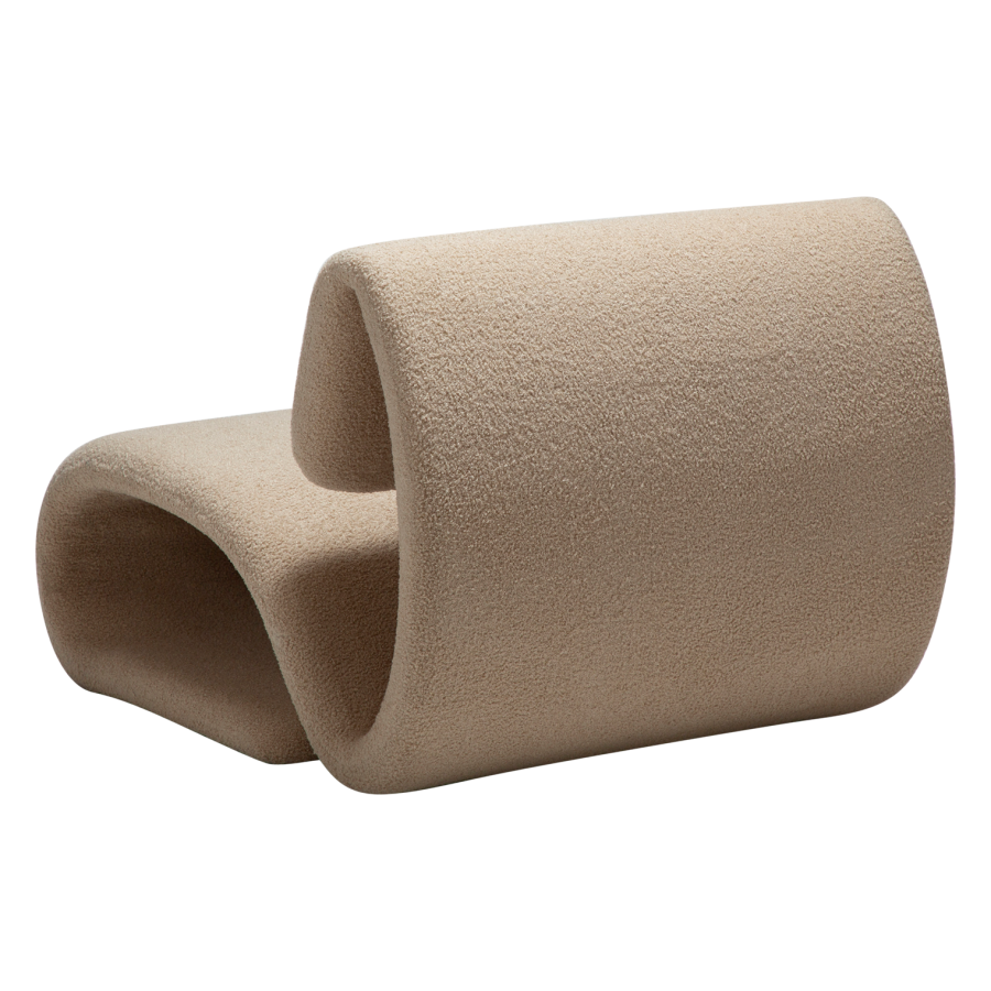 DANFORM Dubna loungestol - matteret mandel RPES boucléstof m. glimmer