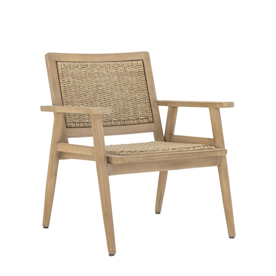 BLOOMINGVILLE Sorrento udendrs loungestol, m. armln - natur polyrattan og natur akacietr
