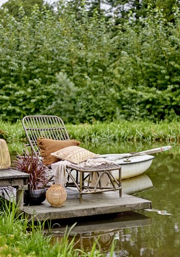 BLOOMINGVILLE Dione liggestol, m. justerbar rygln, foldbar - brun rattan