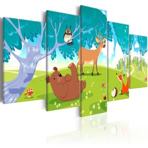 ARTGEIST billede af dyr, 5-delt - Friendly Animals - Flere strrelser 