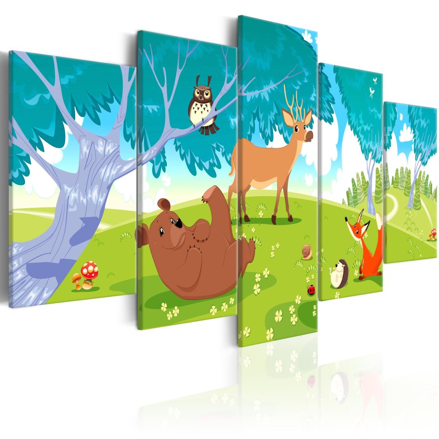 ARTGEIST billede af dyr, 5-delt - Friendly Animals - Flere strrelser 