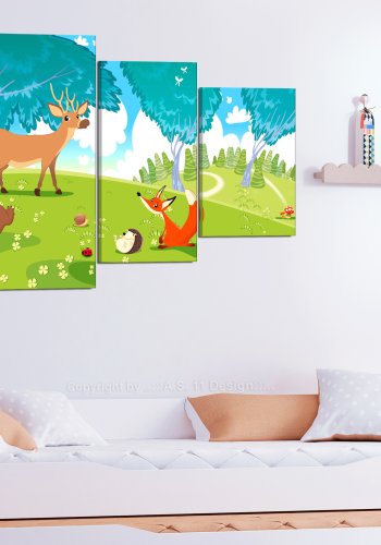 ARTGEIST billede af dyr, 5-delt - Friendly Animals - Flere strrelser 